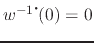 $w^{-1\mbox{\Large$\cdot$}\!}(0)=0$