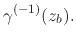 $\displaystyle \gamma^{(-1)}(z_{b}).$