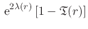 $\displaystyle \,{\rm e}^{2\lambda(r)}
\left[
1
-
\mathfrak{T}(r)
\right]$