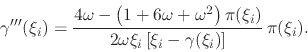 \begin{displaymath}
\gamma'''(\xi_{i})
=
\frac
{
4\omega
-
\left(1+6\omeg...
...eft[
\xi_{i}
-
\gamma(\xi_{i})
\right]
}\,
\pi(\xi_{i}).
\end{displaymath}