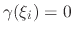 $\gamma(\xi_{i})=0$