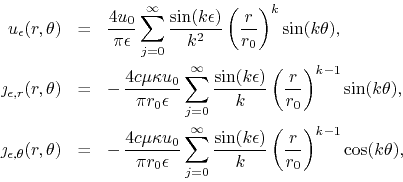 \begin{eqnarray*}
u_{\epsilon}(r,\theta)
& = &
\frac{4u_{0}}{\pi\epsilon}
\s...
...epsilon)}{k}
\left(\frac{r}{r_{0}}\right)^{k-1}
\cos(k\theta),
\end{eqnarray*}