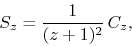 \begin{displaymath}
S_{z}
=
\frac{1}{(z+1)^{2}}\,
C_{z},
\end{displaymath}
