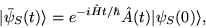 \begin{displaymath}
\vert \bar{\psi}_S(t)\rangle = e^{- i \hat{H} t/\hbar} \hat{A} (t)\vert
\psi_S(0) \rangle,
\end{displaymath}